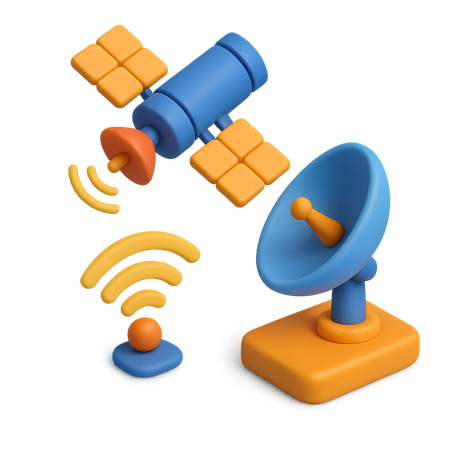 AI Satellitenverbindung  3D Icon
