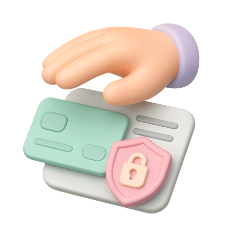 AI Secure card  3D Illustration