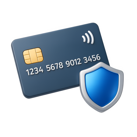 AI Secure Contactless Credit Card  3D Icon
