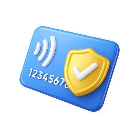 AI Secure Contactless Credit Card  3D Icon