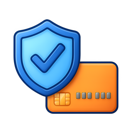AI Secure Credit Card with Shield  3D Icon