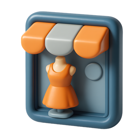 AI Shop window with mannequin  3D Icon