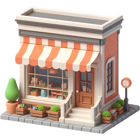AI Small Business E-Shop Architecture  3D Icon