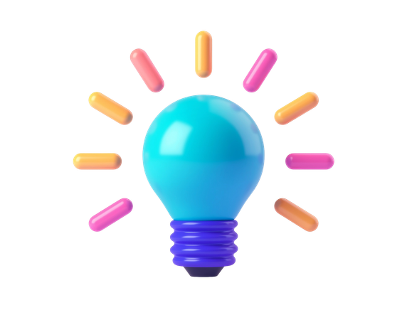 AI Smart bulb  3D Icon
