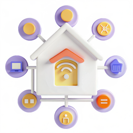 AI Smart House  3D Icon