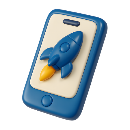 AI Smartphone with startup app  3D Icon