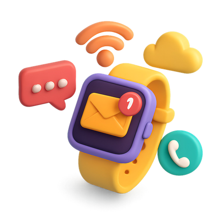 AI Smartwatch-Benachrichtigung  3D Icon