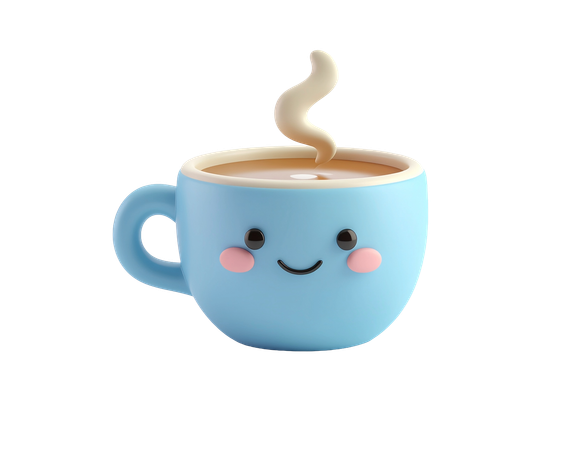 AI Smiling Coffee Cup  3D Icon