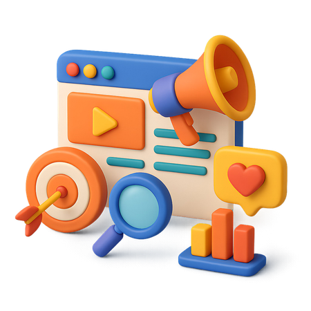 AI Social Media Campaign  3D Illustration