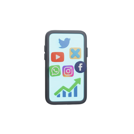 AI Social Media Marketing  3D Icon