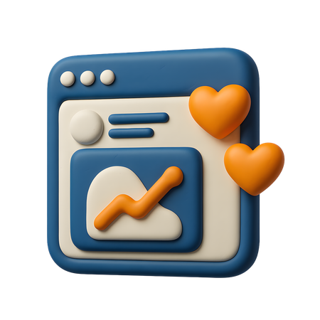 AI Social media post with heart  3D Icon