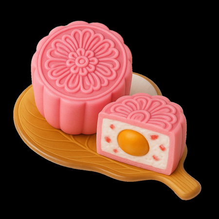 AI Strawberry Cream Mooncake  3D Icon