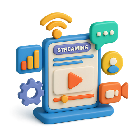 AI Streaming-Dashboard  3D Icon