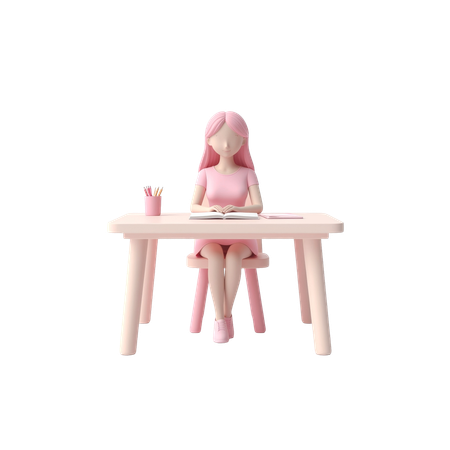 AI Student desk 3D Icon