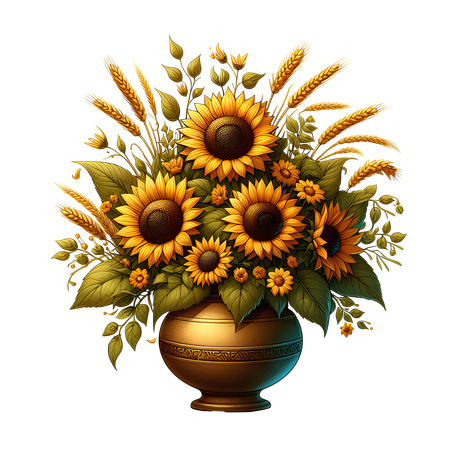 AI Sunflower vase  3D Icon