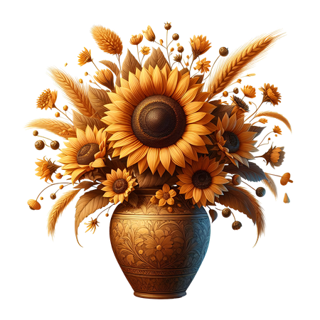 AI Sunflower vase  3D Icon