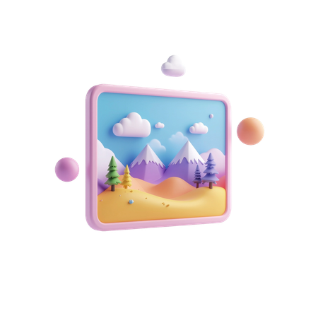 AI Tablet with interactive app  3D Icon