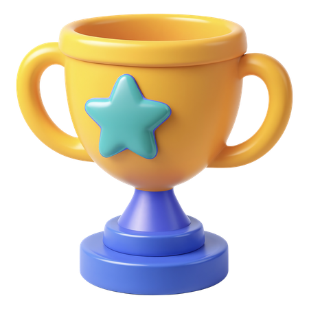 AI Taça troféu com estrela  3D Icon