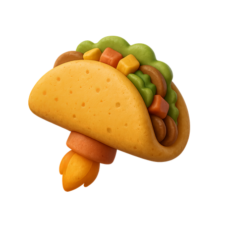 AI Taco Food  3D Icon