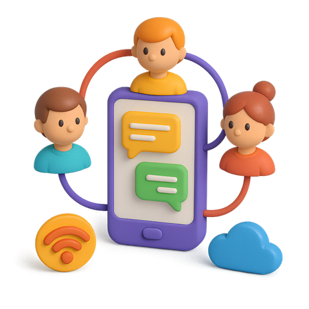 AI Team-Messaging-App  3D Icon