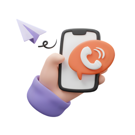 AI Telefonanruf  3D Illustration