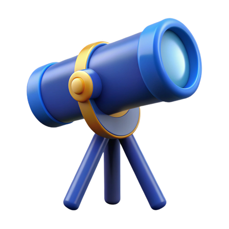 AI Telescópio de brinquedo azul com detalhes amarelos em um tripé  Imagem