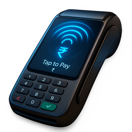 AI Terminal POS com ondas de sinal sem contato  Imagem