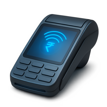 AI Terminal POS com sinal de pagamento por aproximação  Imagem