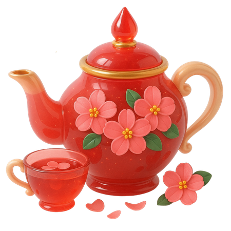 AI Théière Rose Fantaisie  Image IA