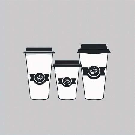AI Three Different-sized Coffee Cups  Image
