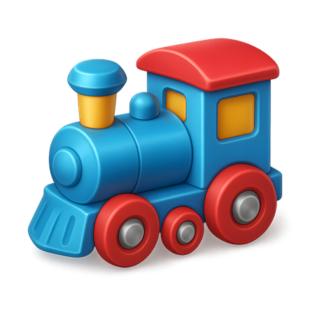 AI Toy Train  3D Icon