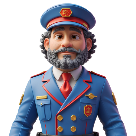 AI Train Conductor  3D Icon