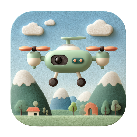 AI Travel drone  3D Icon