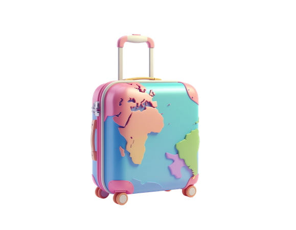 AI Travel Suitcase  3D Icon