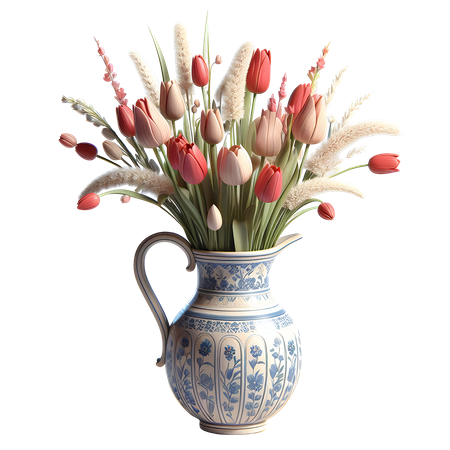 AI Tulips Pot  3D Icon