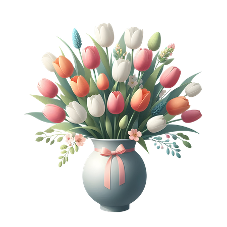 AI Tulips Pot  3D Icon
