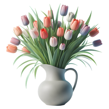 AI Tulips Pot  3D Icon