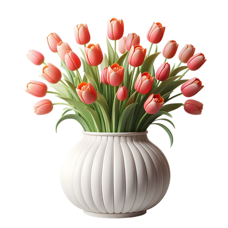 AI Tulips Pot  3D Icon