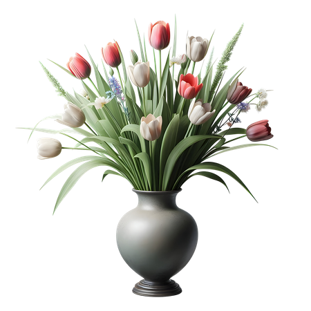 AI Tulips Pot  3D Icon
