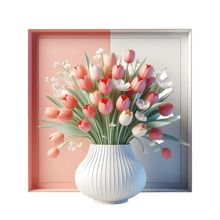 AI Tulips Pot  3D Icon