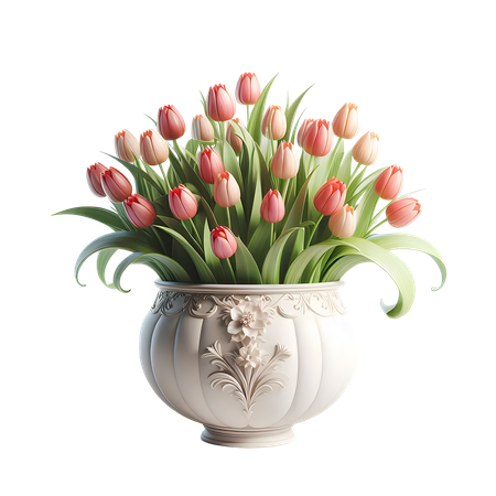 AI Tulips Pot  3D Icon