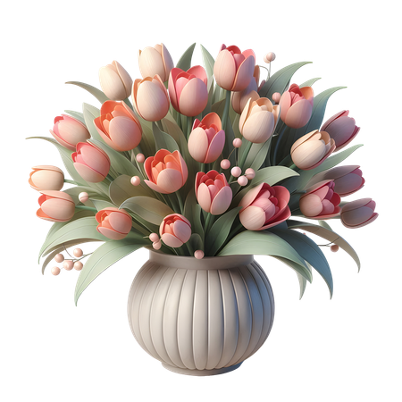 AI Tulips Pot  3D Icon