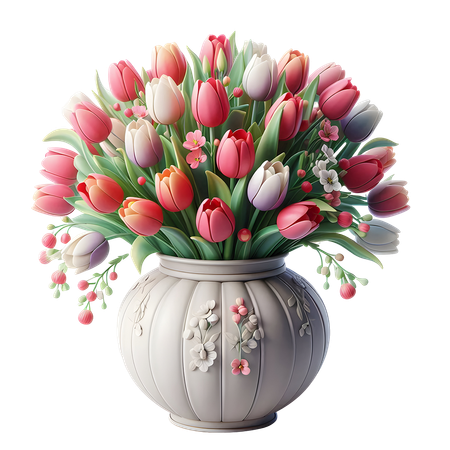 AI Tulips Pot  3D Icon