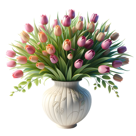 AI Tulips Pot  3D Icon