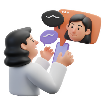 AI Une femme parle via un appel vidéo  Image IA