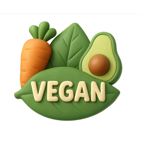 AI Vegan Food Label  3D Icon