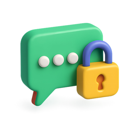 AI Verschlüsselter Chat  3D Icon