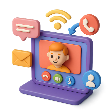 AI Videoanrufschnittstelle  3D Icon