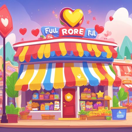 AI Vitrine com placa de coração  Imagem