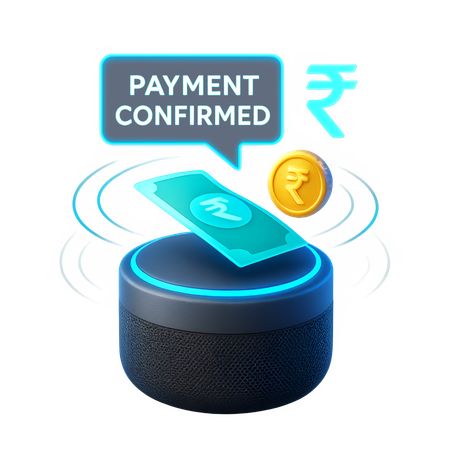 AI Voice Assistant Payment Confirmation  3D Illustration